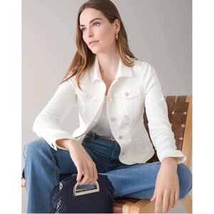 WHBM Flirty White Denim Jacket, size XXS, excellent condition